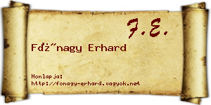 Fónagy Erhard névjegykártya